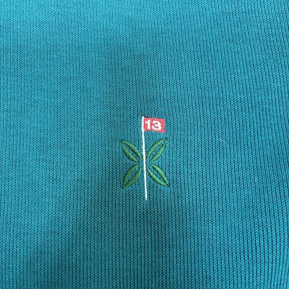 Cutter & Buck Golf 1/4 Snap Pullover M Green 13 Flag Logo Long Sleeve - Picture 4 of 6